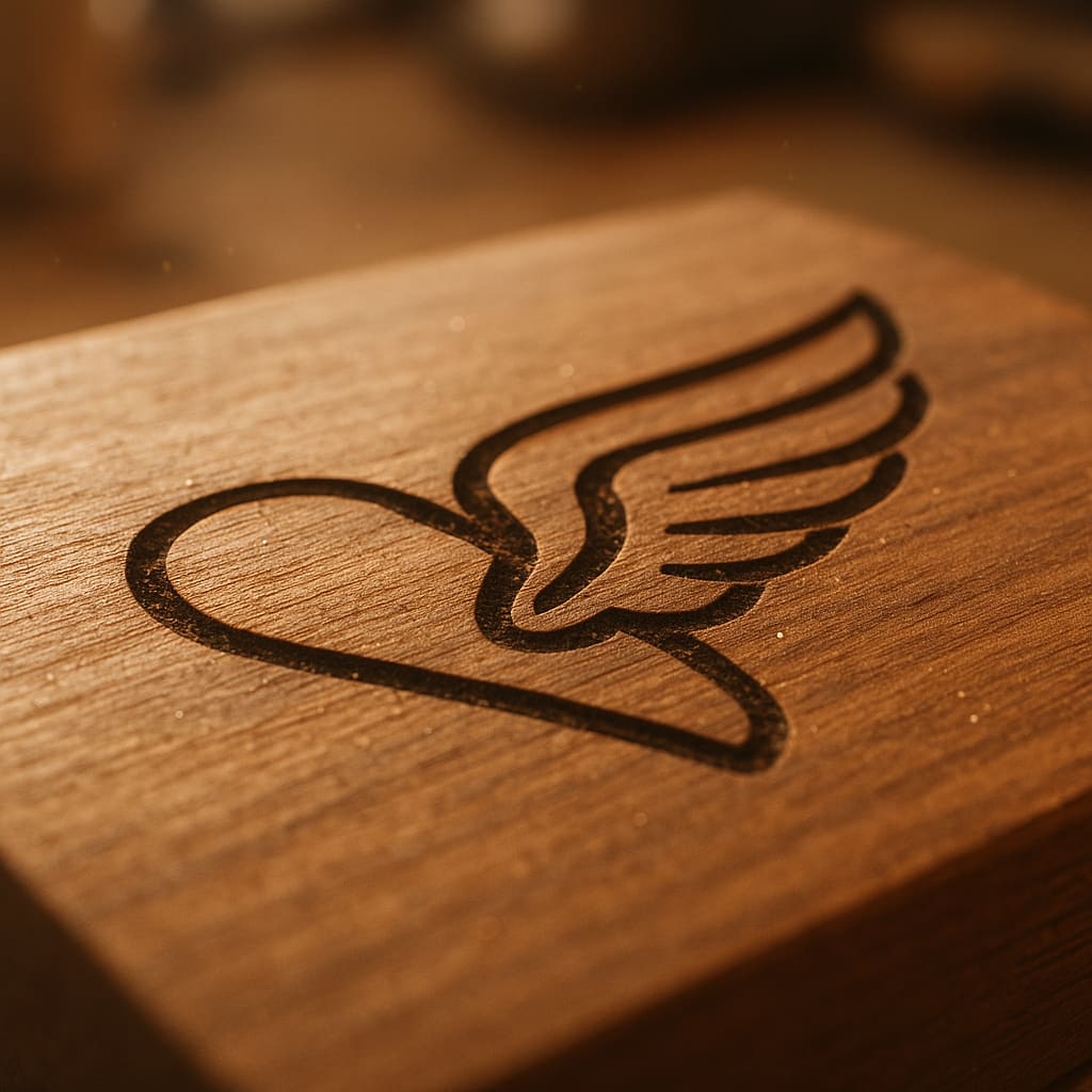 Detailaufnahme Gravur auf Holz